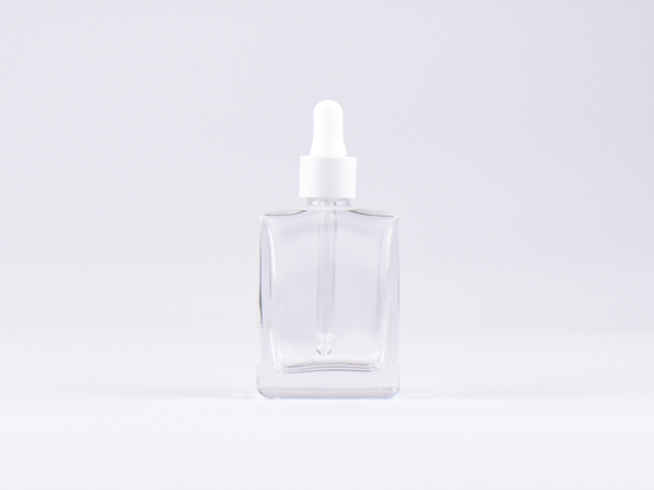 Klarglasflasche Miro 50ml - Pipette weiss